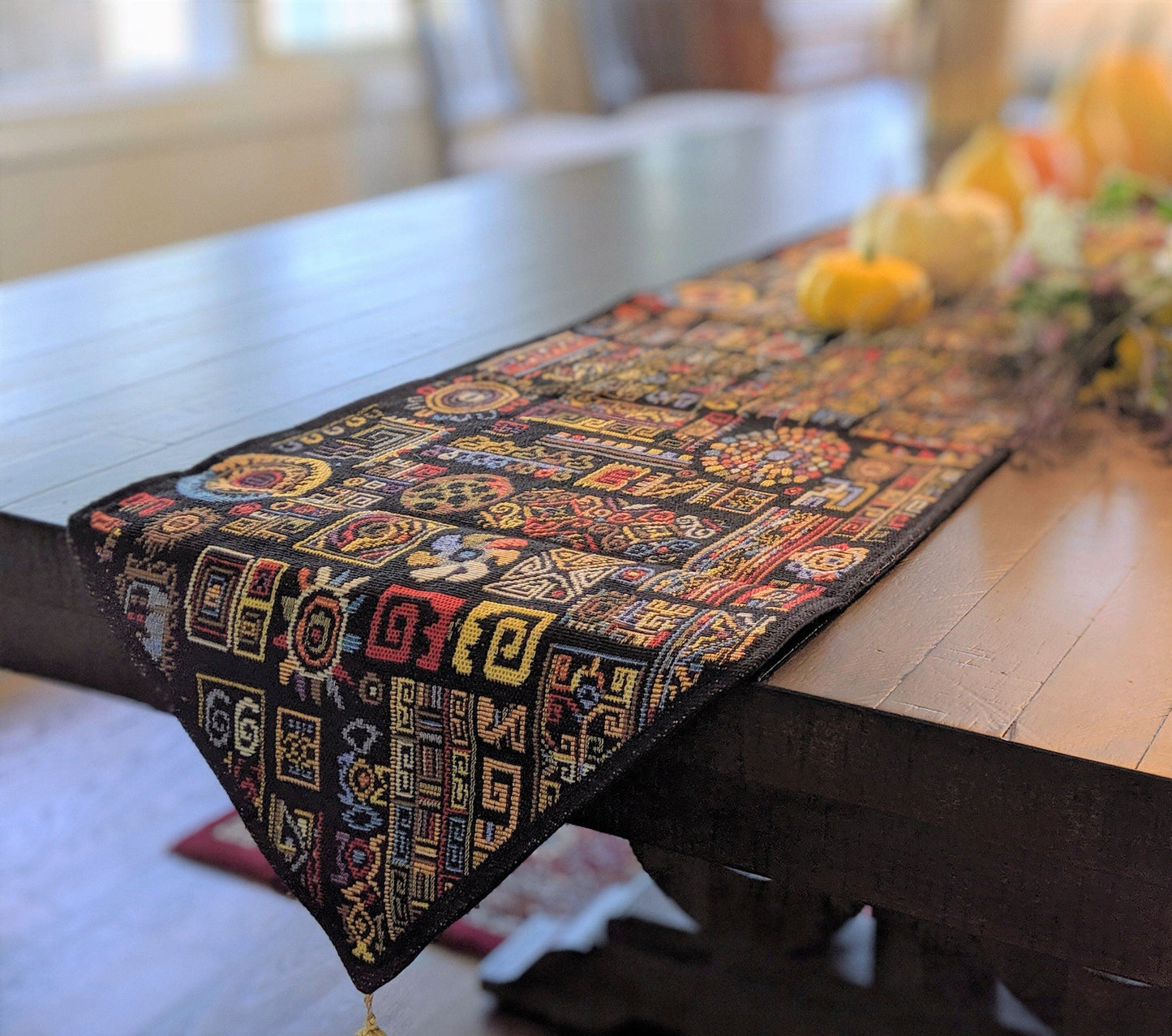cotton blend tapestry runner