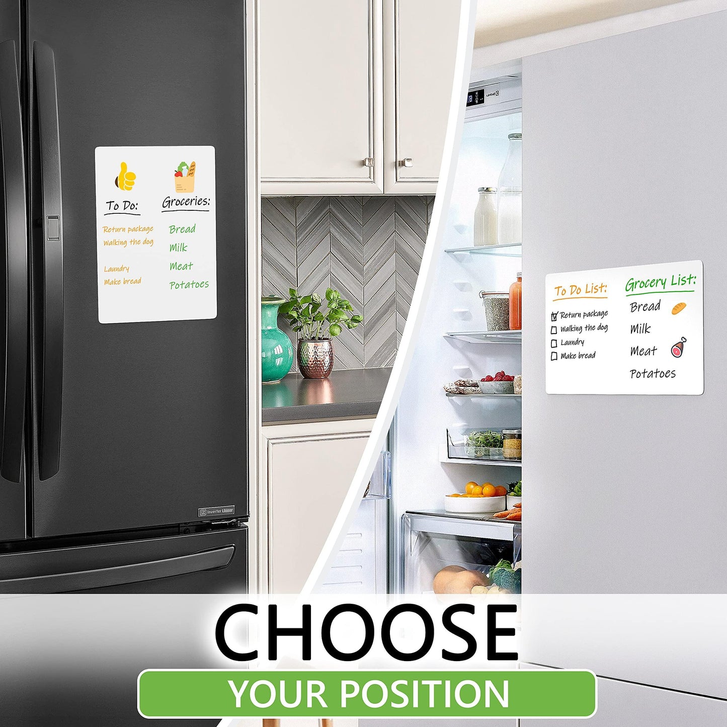 whiteboard on refrigerator surface