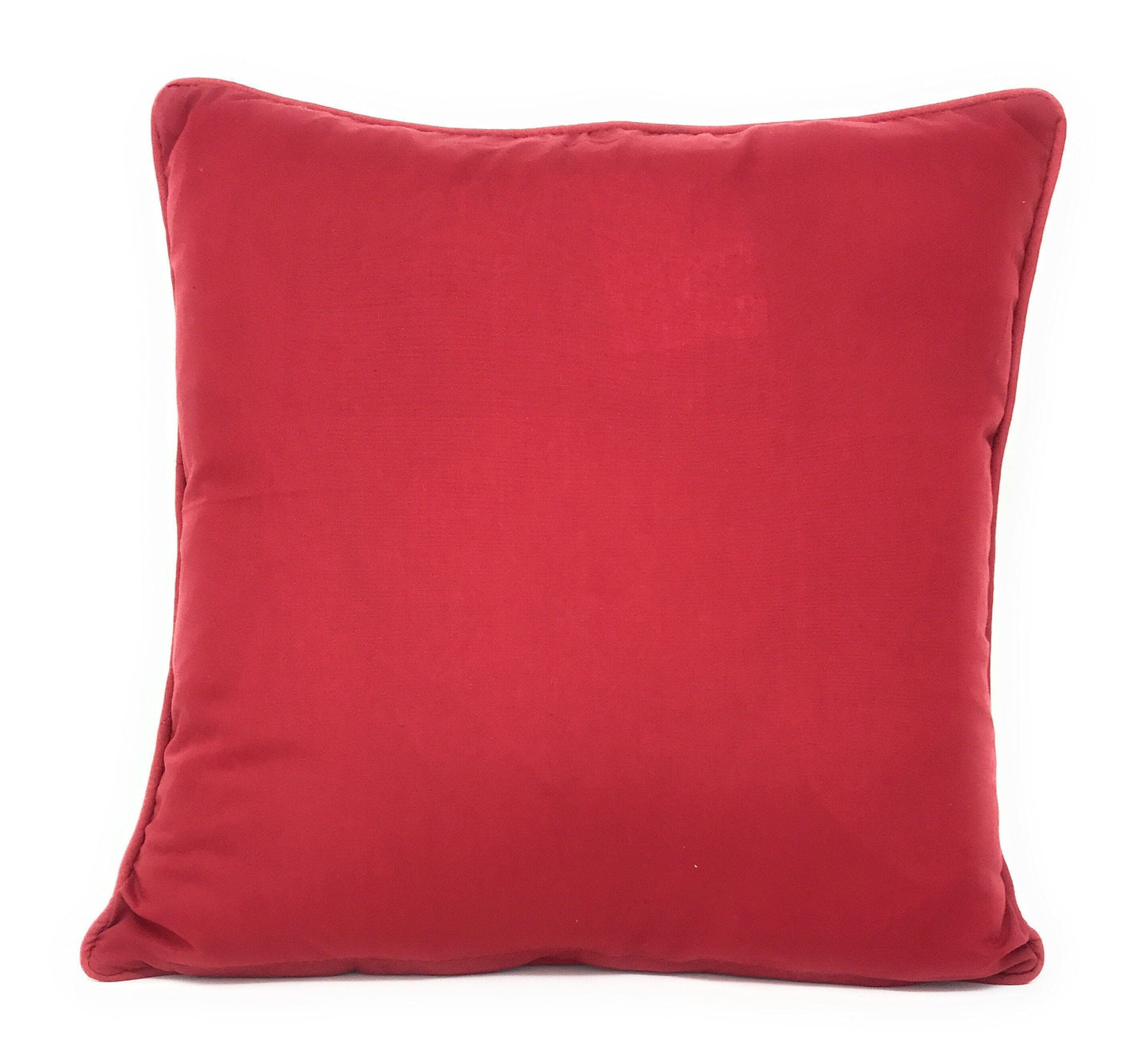 Back view of DaDa Bedding Kwanzaa Collection pillow cover – solid burgundy red fabric with hidden zipper closure.
İstersen bunların Türkçe
