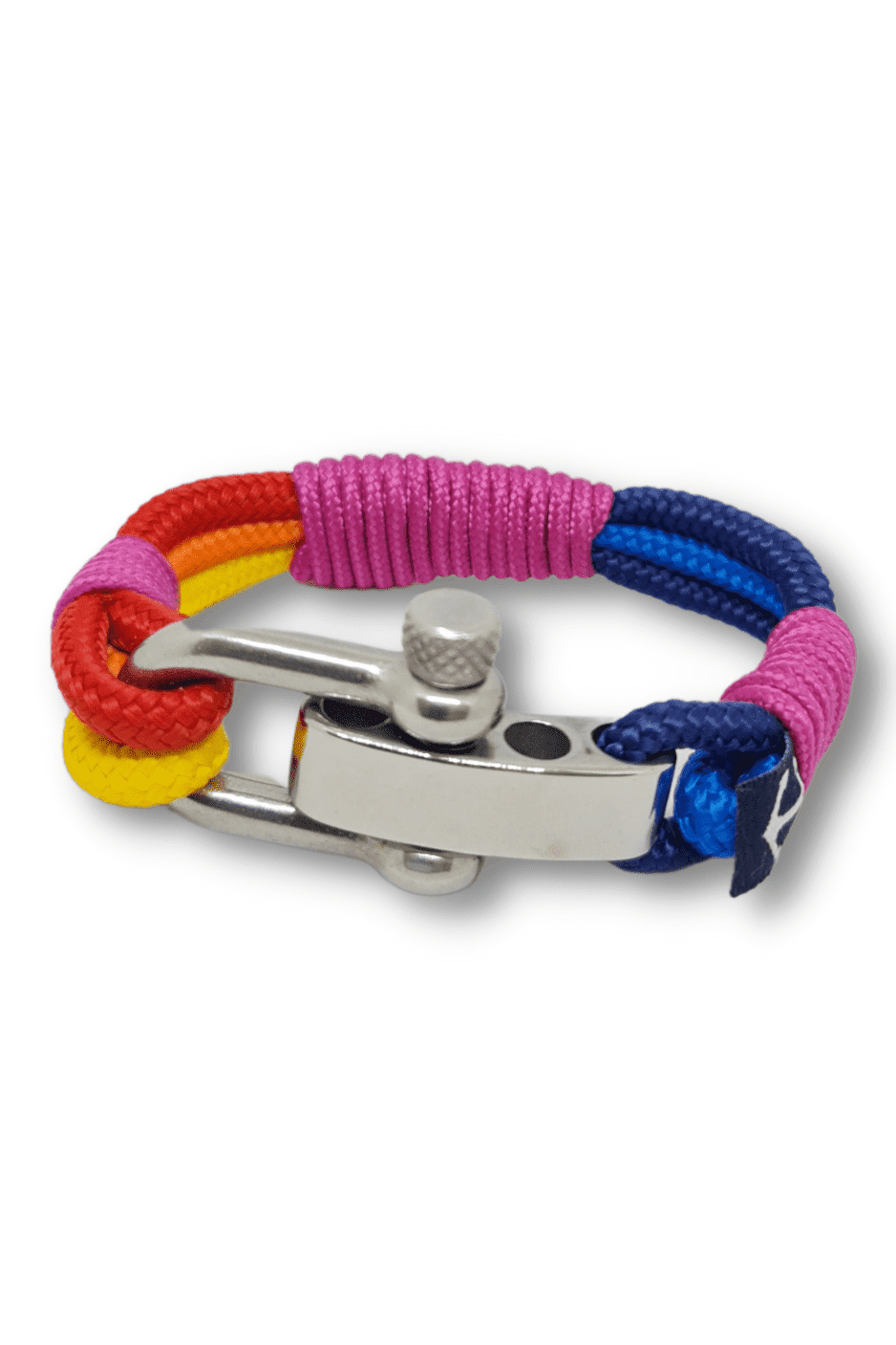 Sláinte Bracelet handmade in Dublin with multicolor nautical ropes and stainless steel anchor