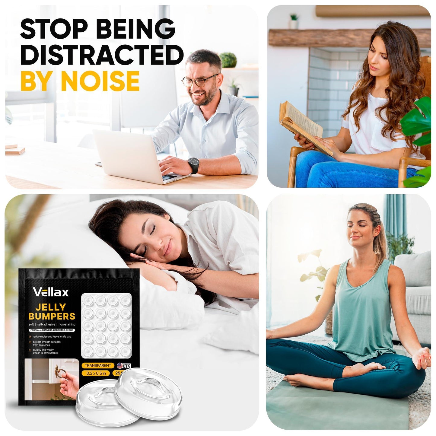 Noise reduction by silicone bumper pads