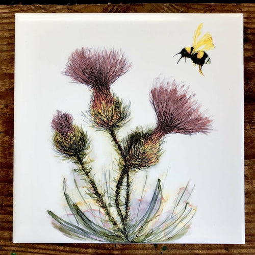 Thistle and Honeybee Ceramic Tiles