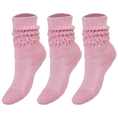 Kids Cotton Knee High Slouch Socks, 3 Pairs, Ages 3-15, Elastic &