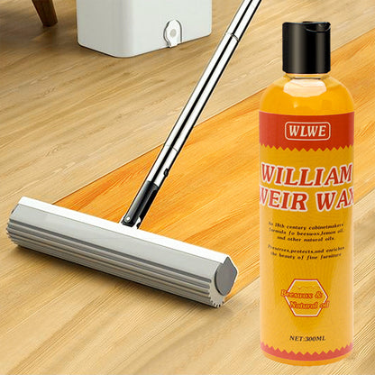 Krombee presents Beeswax furniture restorer applied to dry wooden surface