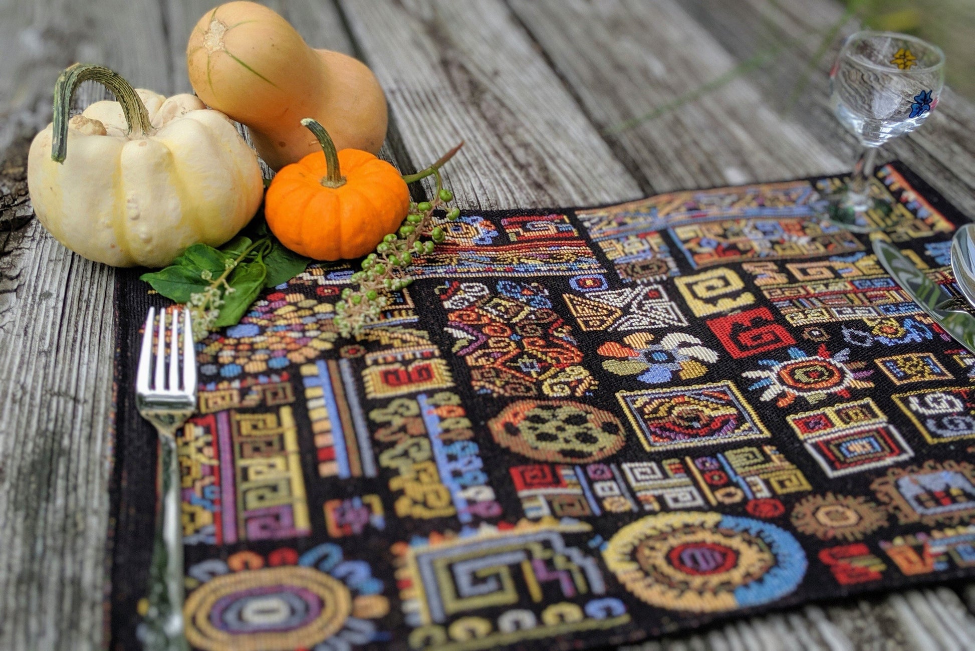 set of four tapestry placemats
