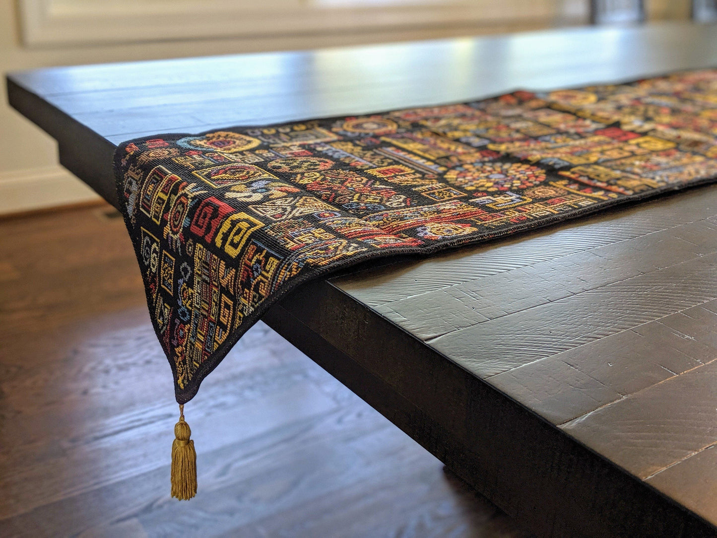 boho woven table runner