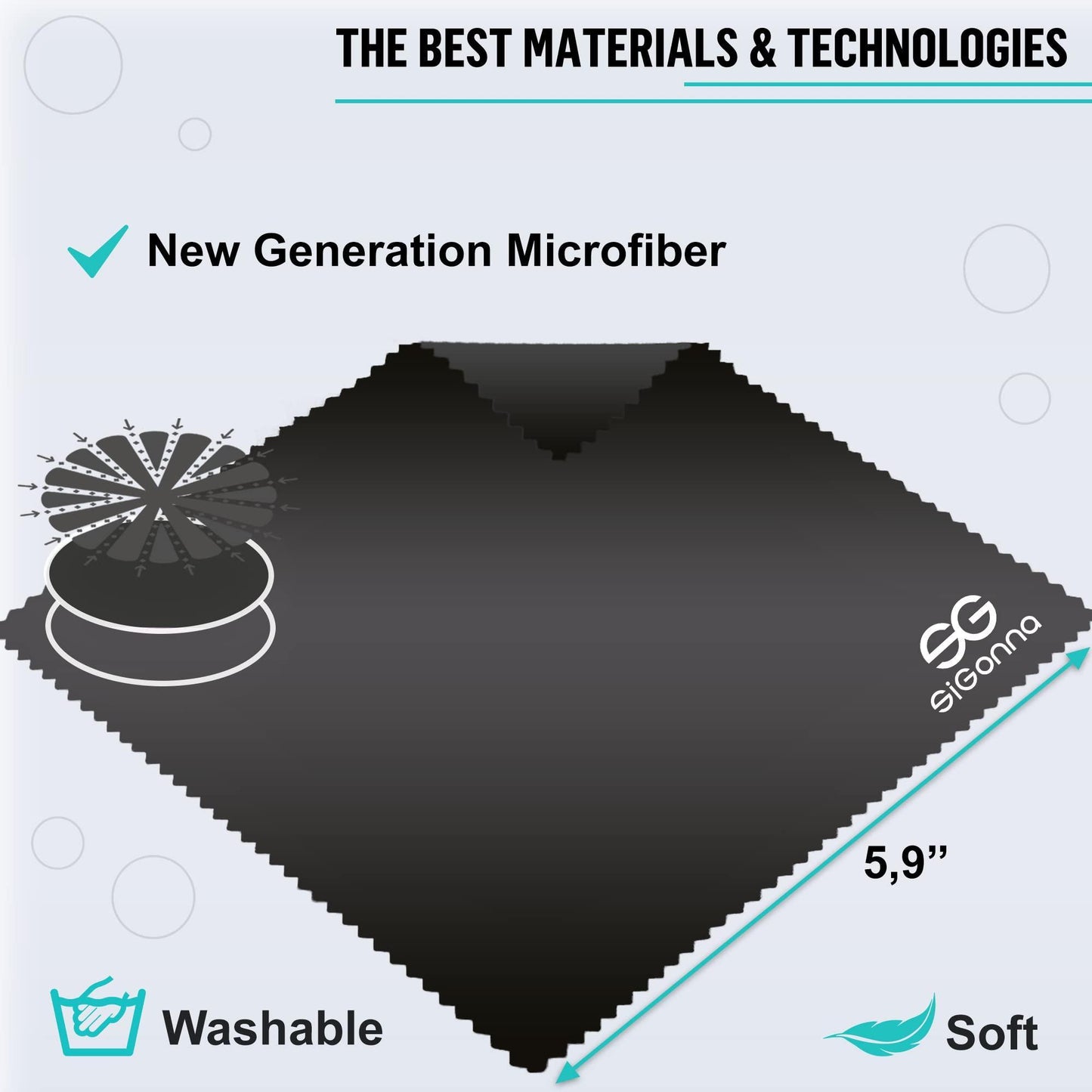 Close-up of ultra-soft lint-free microfiber cloth texture