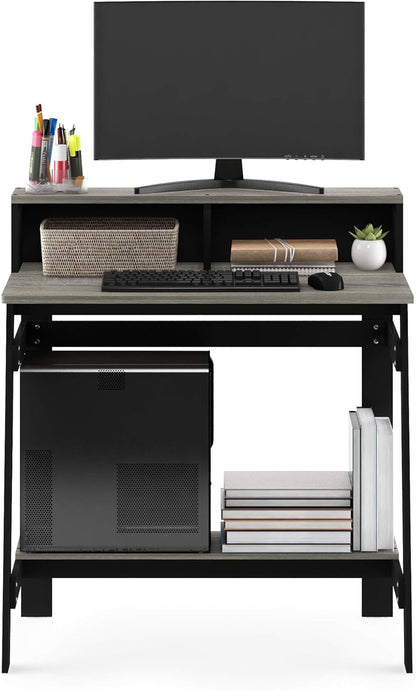 work-from-home setup on A-frame study desk