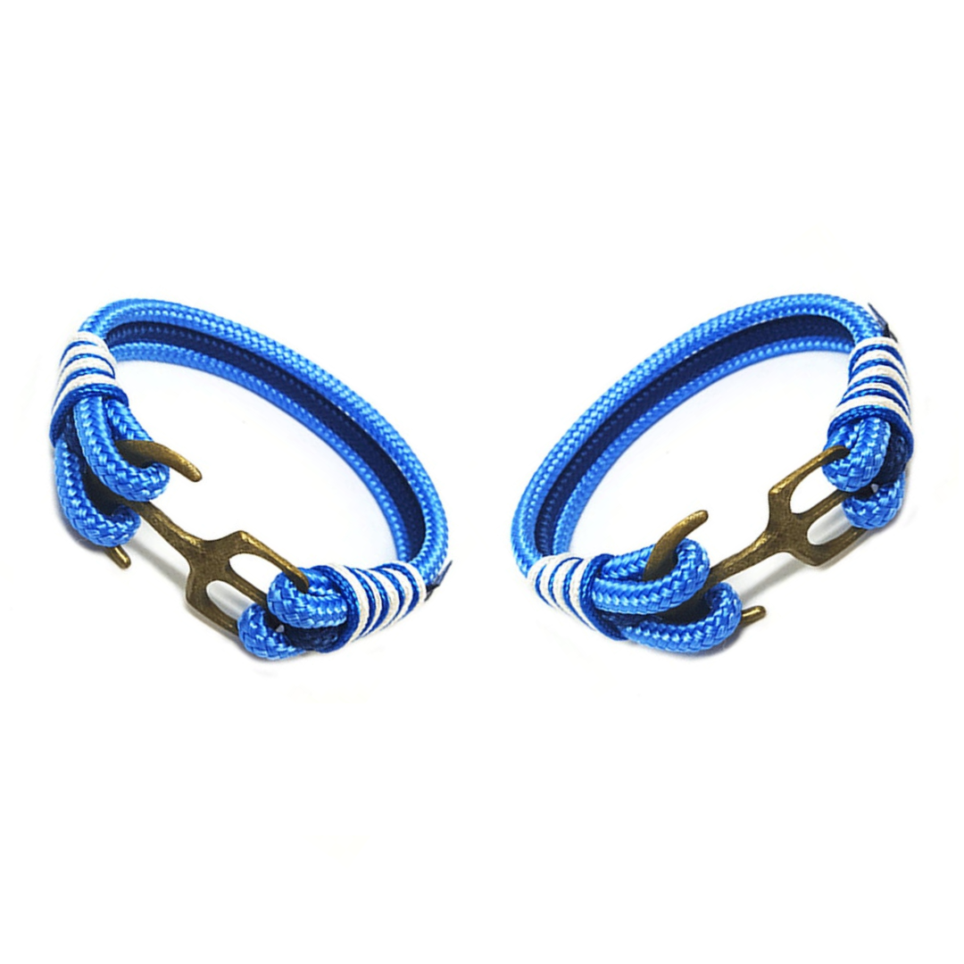 Aine matching blue nautical couple bracelets handmade in Dublin
