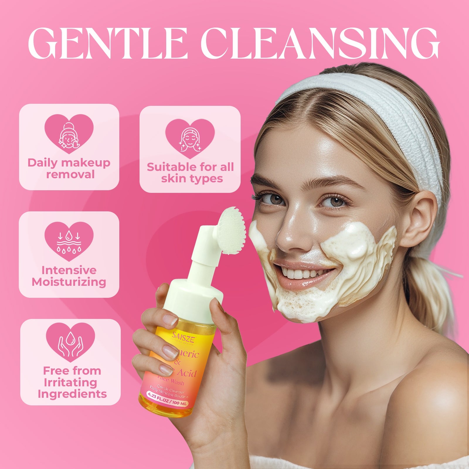 Daily foaming facial cleanser for deep pore cleansing and glow