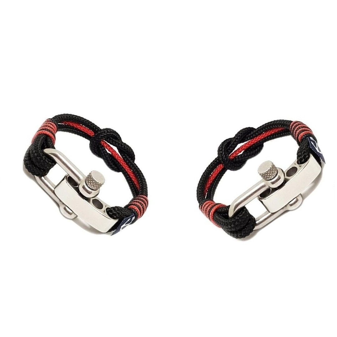 Shannon Couple Nautical Bracelets in black and red, handcrafted in Dublin