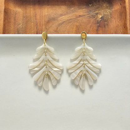 Petite Palm Earrings – Seashell | Lightweight Resort-Style Earrings