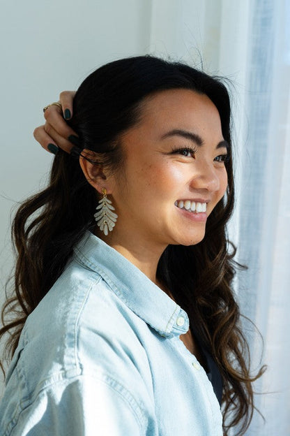 lightweight acetate palm earrings