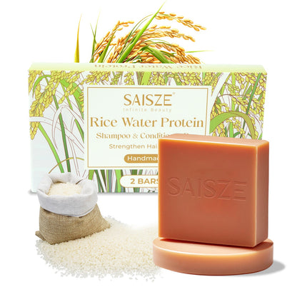 Krombee presents natural rice water shampoo bar and conditioner set