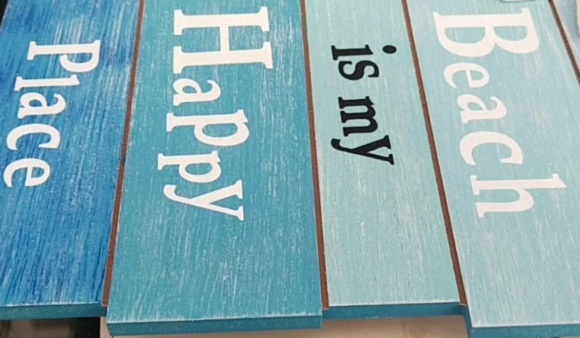 Blue ocean-themed MDF beach sign decor