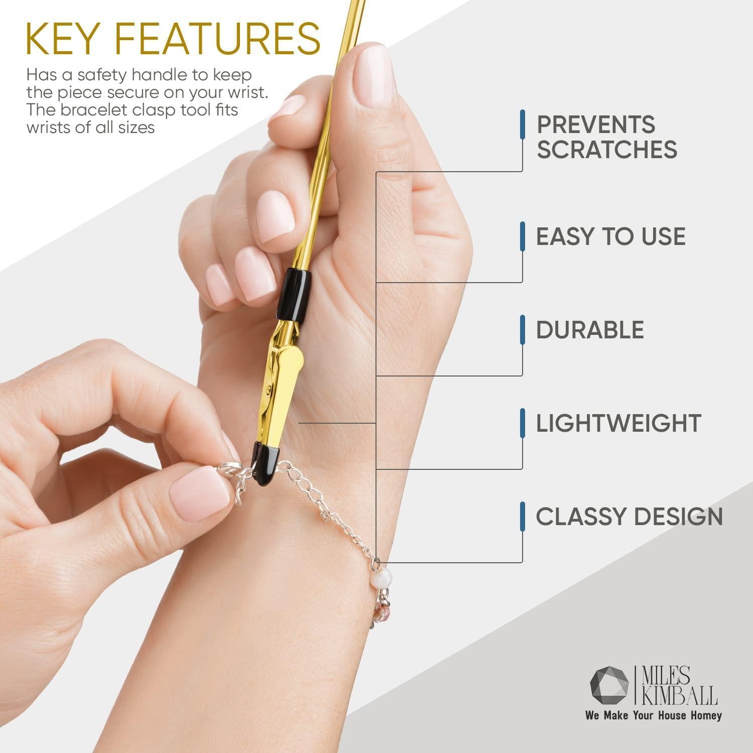 Bracelet fastener helper tool key features, time saving, easy to use, durable, protects jewelry from scratches