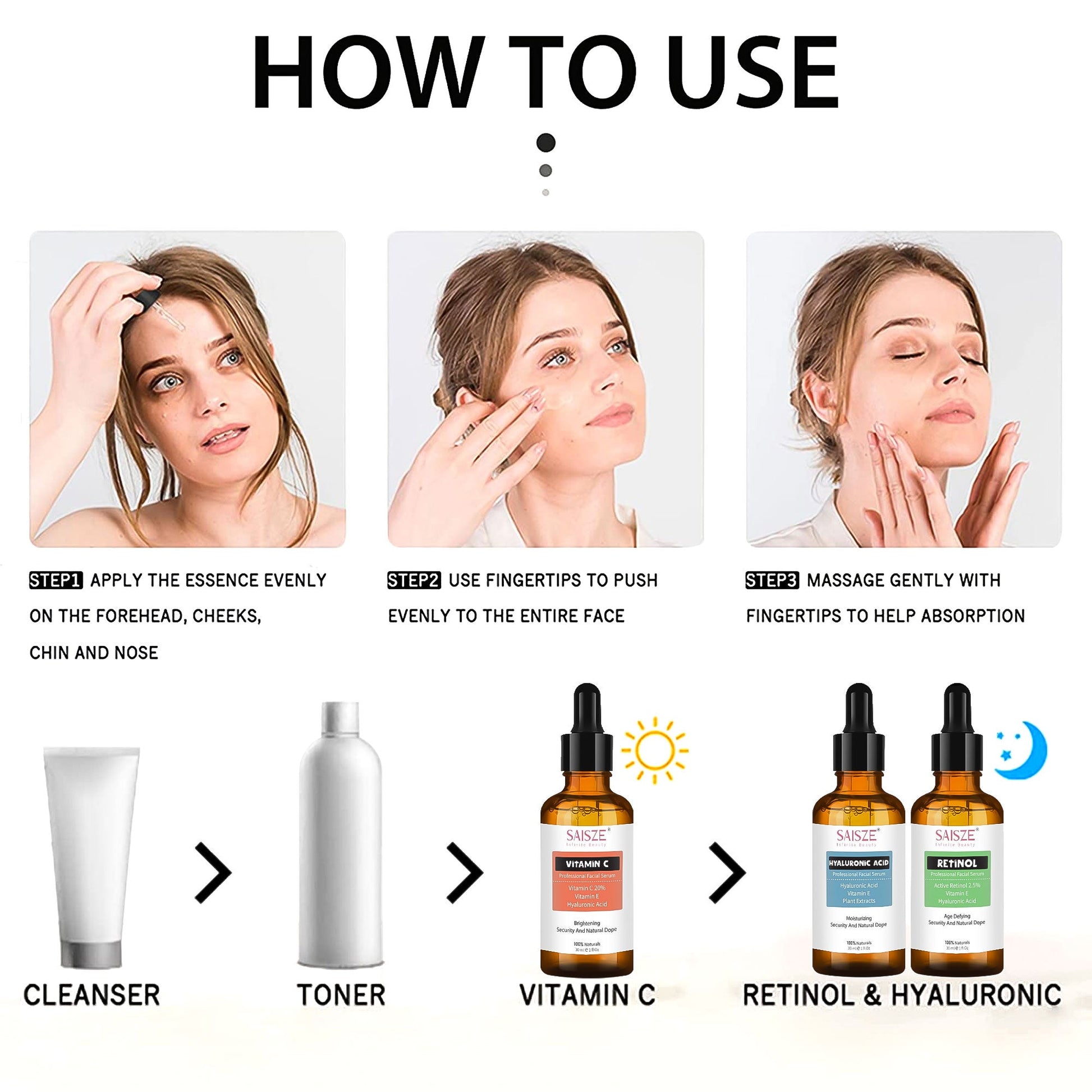 Anti-aging serum set usage