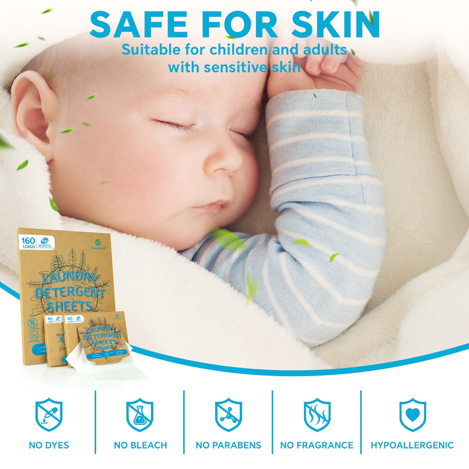 Krombee presents Ultra concentrated unscented laundry detergent sheets safe for skin
