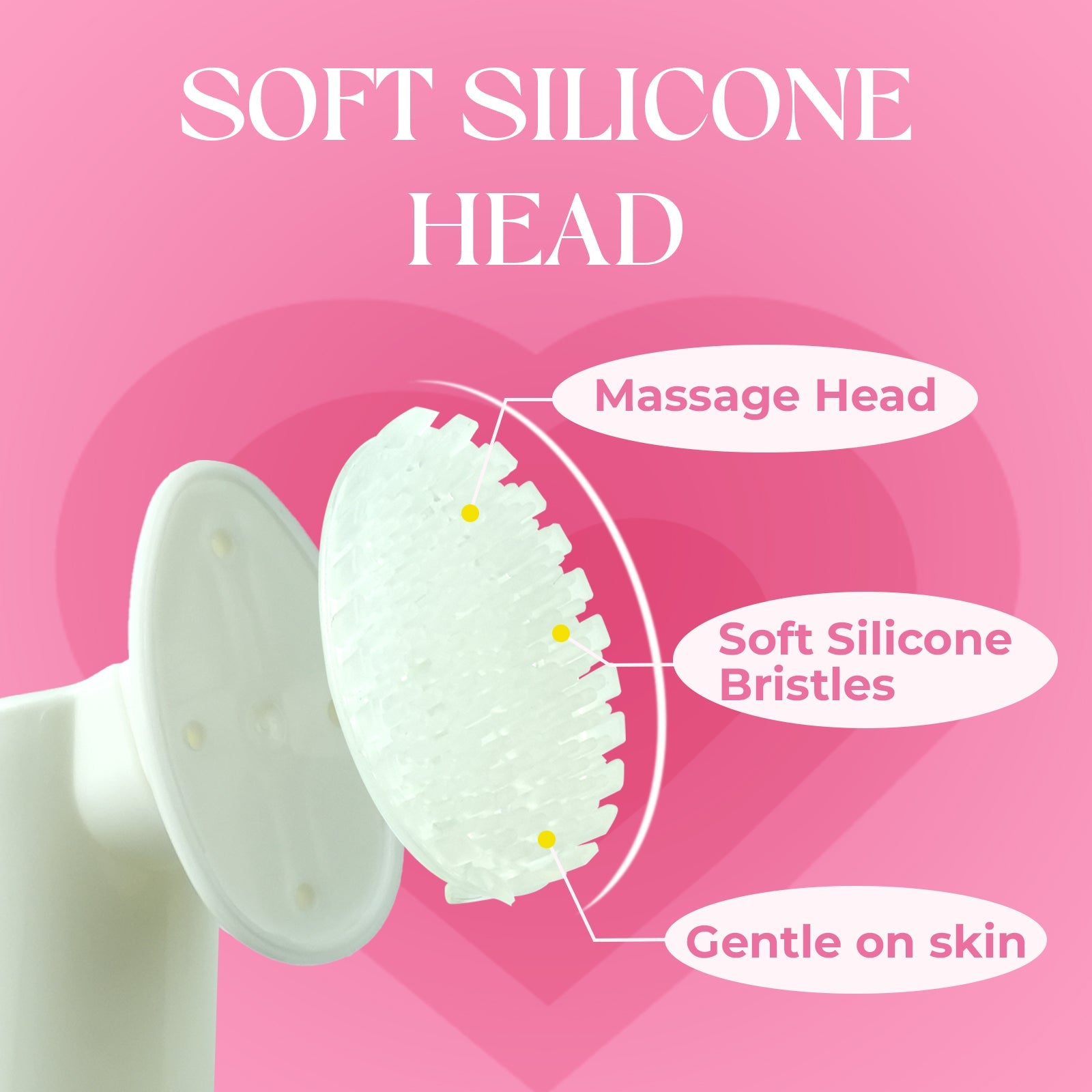 Turmeric foaming cleanser product with soft silicone head