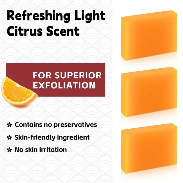 Kojic Acid dark spot soap bars with Vitamin C in 3-pack set