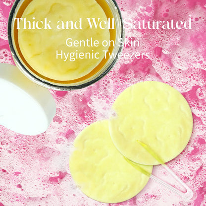 brightening skincare cleansing pads close-up texture