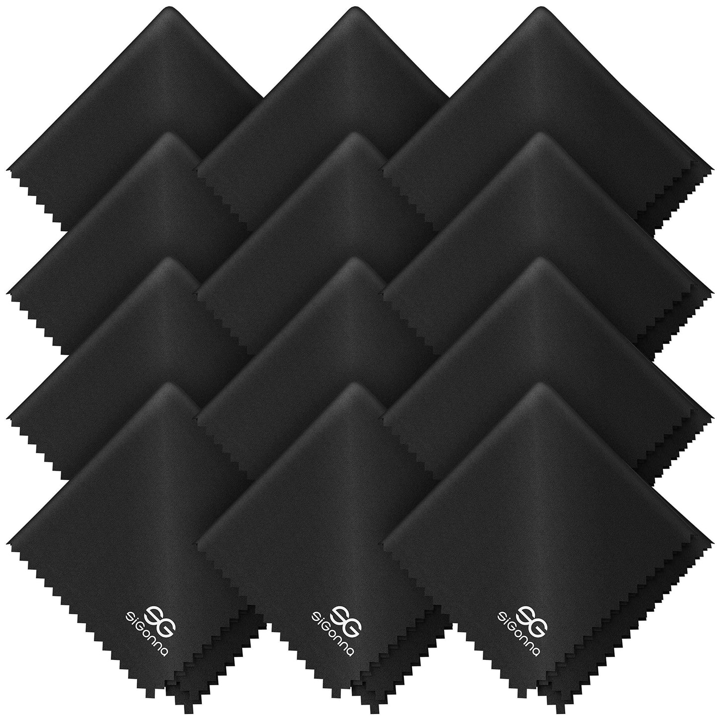 Set of 12 individually packaged microfiber cleaning cloths