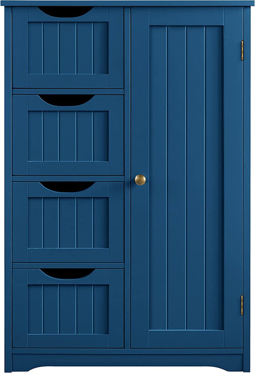 Navy Blue Bathroom Cabinet With Drawers