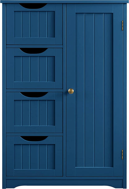 Navy Blue Bathroom Cabinet With Drawers