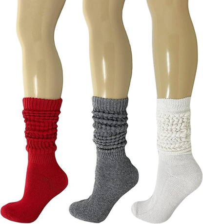 Women’s Extra Heavy Cotton Slouch Socks — 3 Pairs