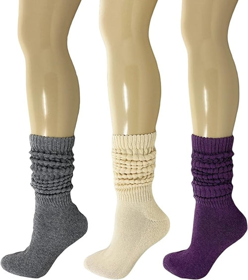 Women’s Extra Heavy Cotton Slouch Socks — 3 Pairs