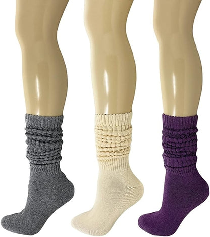 Women’s Extra Heavy Cotton Slouch Socks — 3 Pairs
