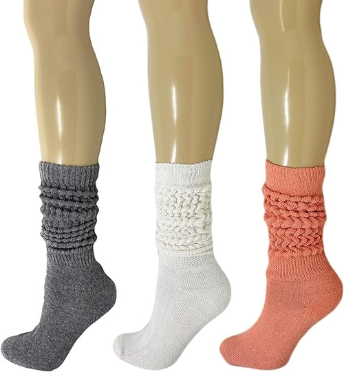 Women’s Extra Heavy Cotton Slouch Socks — 3 Pairs