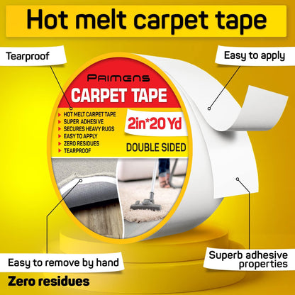 Double-sided carpet tape structure and superior properties