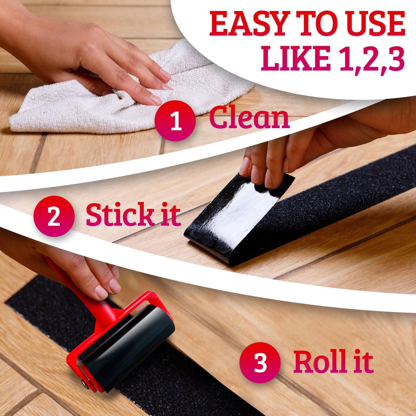 Ergonomic handle design of rubber tape roller