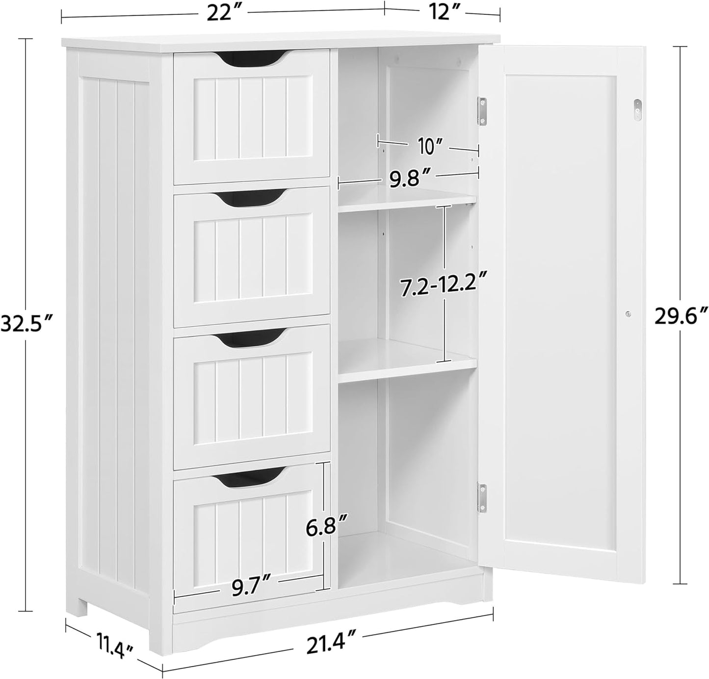 Entryway storage cabinet in white MDF