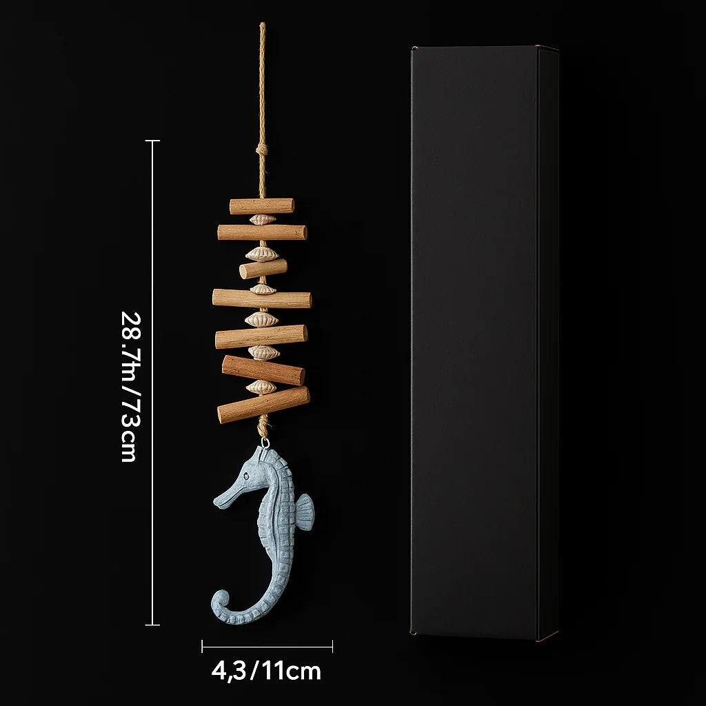 dimensions of rustic seahorse ocean-inspired wall accent