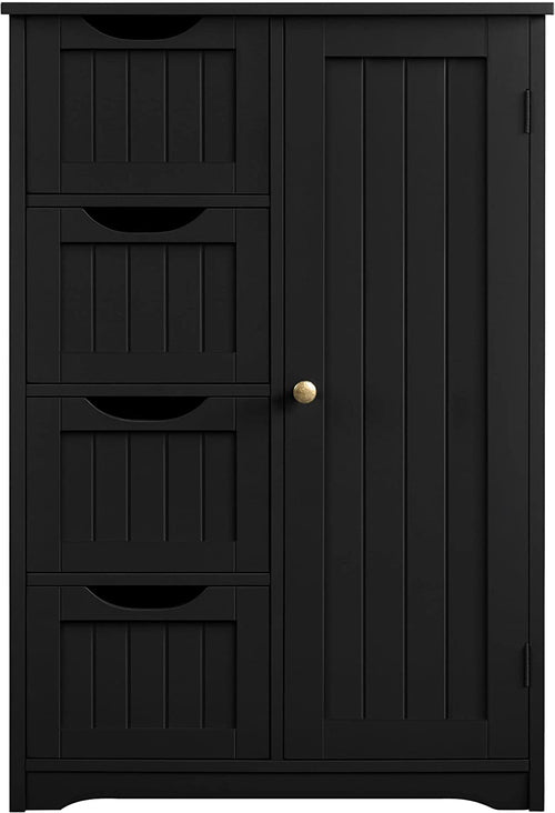 Wooden Bathroom Floor Cabinet with Drawers & Cupboard