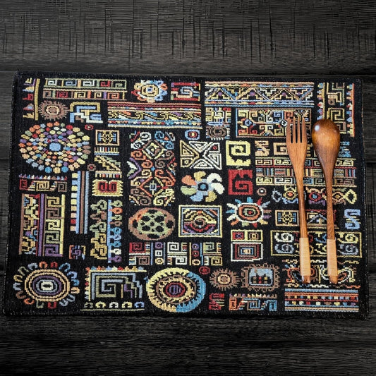 geometric tapestry placemat set