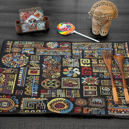 colorful geometric dining placemats