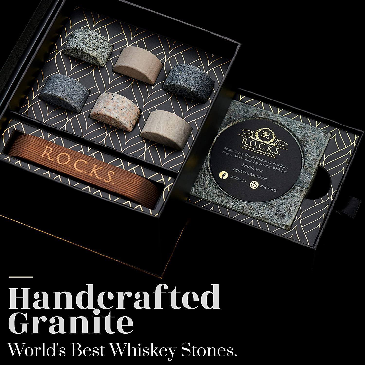 Whiskey stones and ashtray arranged as a gift set