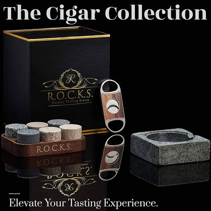 The Gentleman’s Set with granite ashtray and whiskey stones