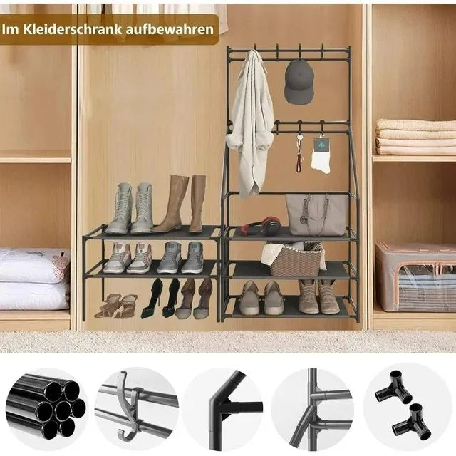Complete shoe rack set with assembly tools