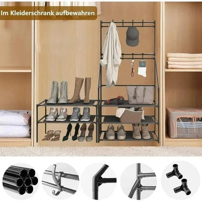 Complete shoe rack set with assembly tools