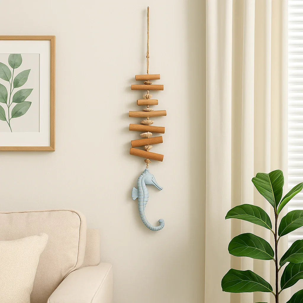 natural driftwood seahorse sculpture for walls