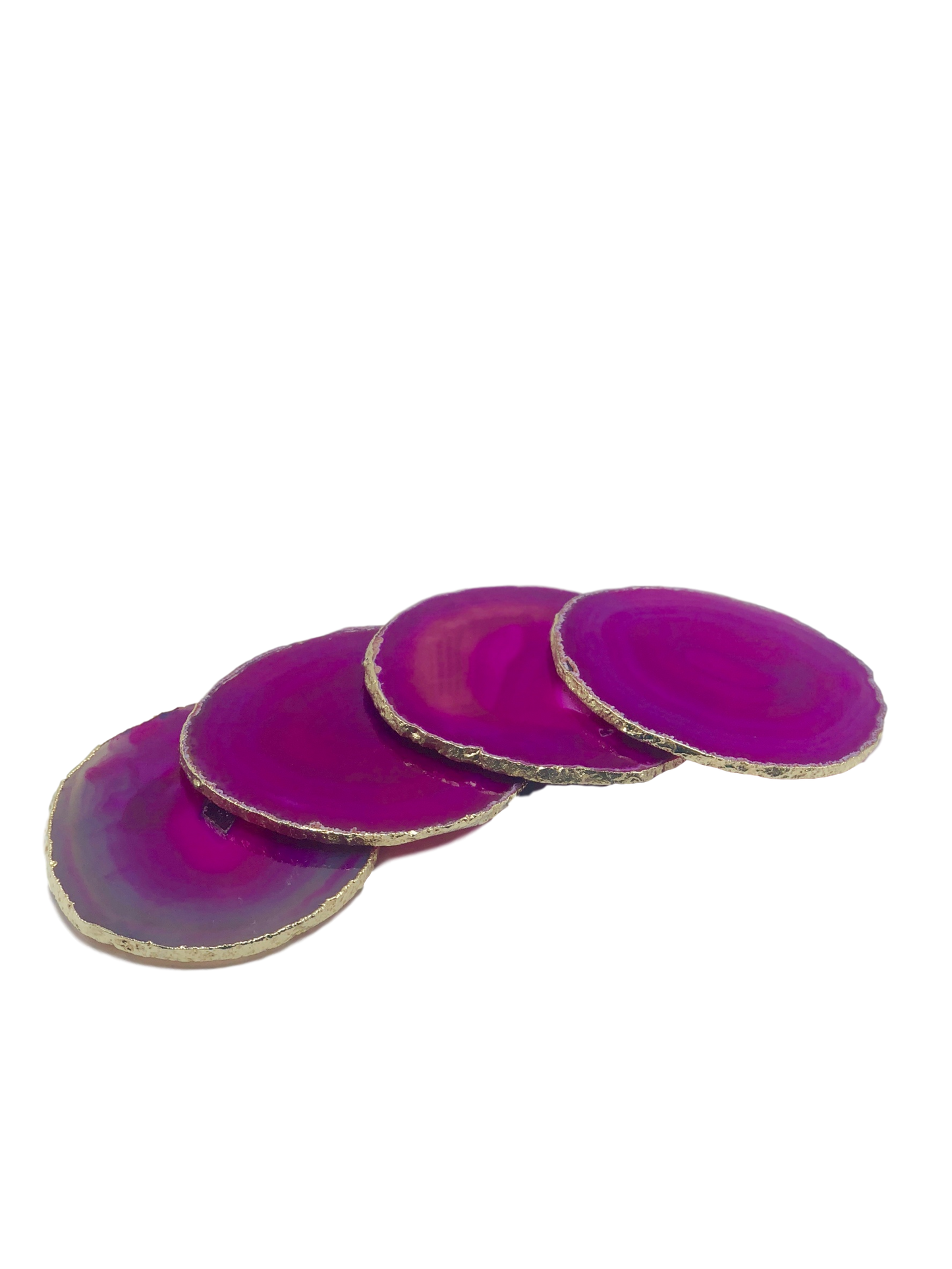 gold-trimmed crystal coasters set