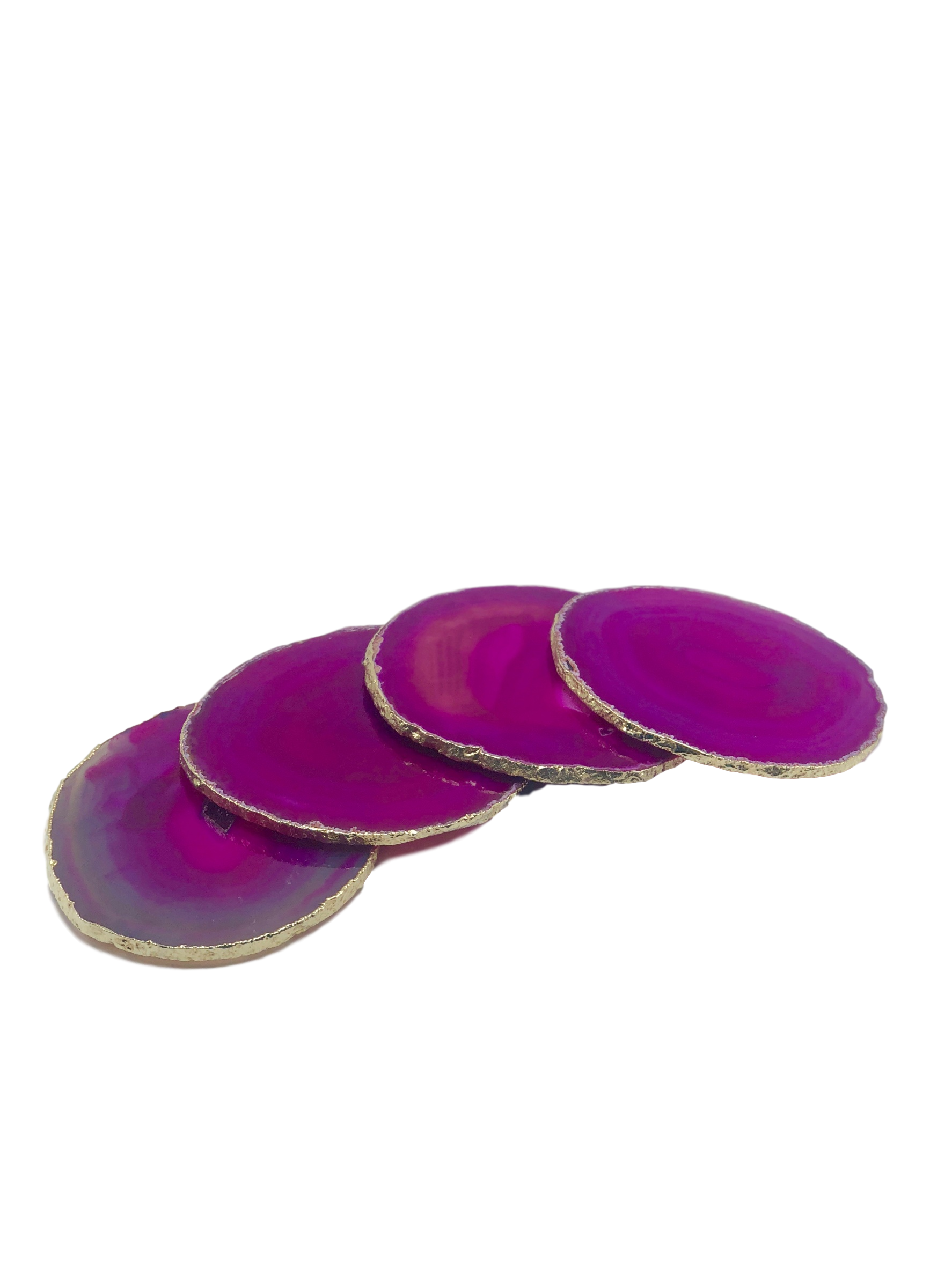 gold-trimmed crystal coasters set