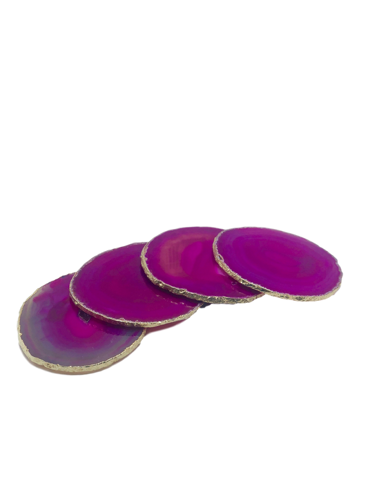 gold-trimmed crystal coasters set