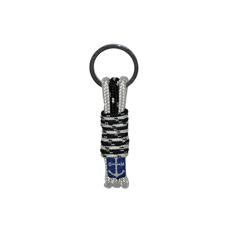 Willow Spots handmade black and white nautical rope keychain from Dublin