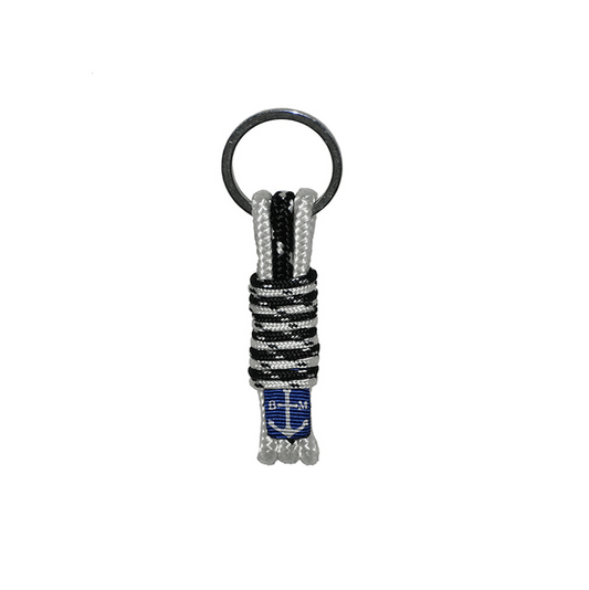 Willow Spots handmade black and white nautical rope keychain from Dublin