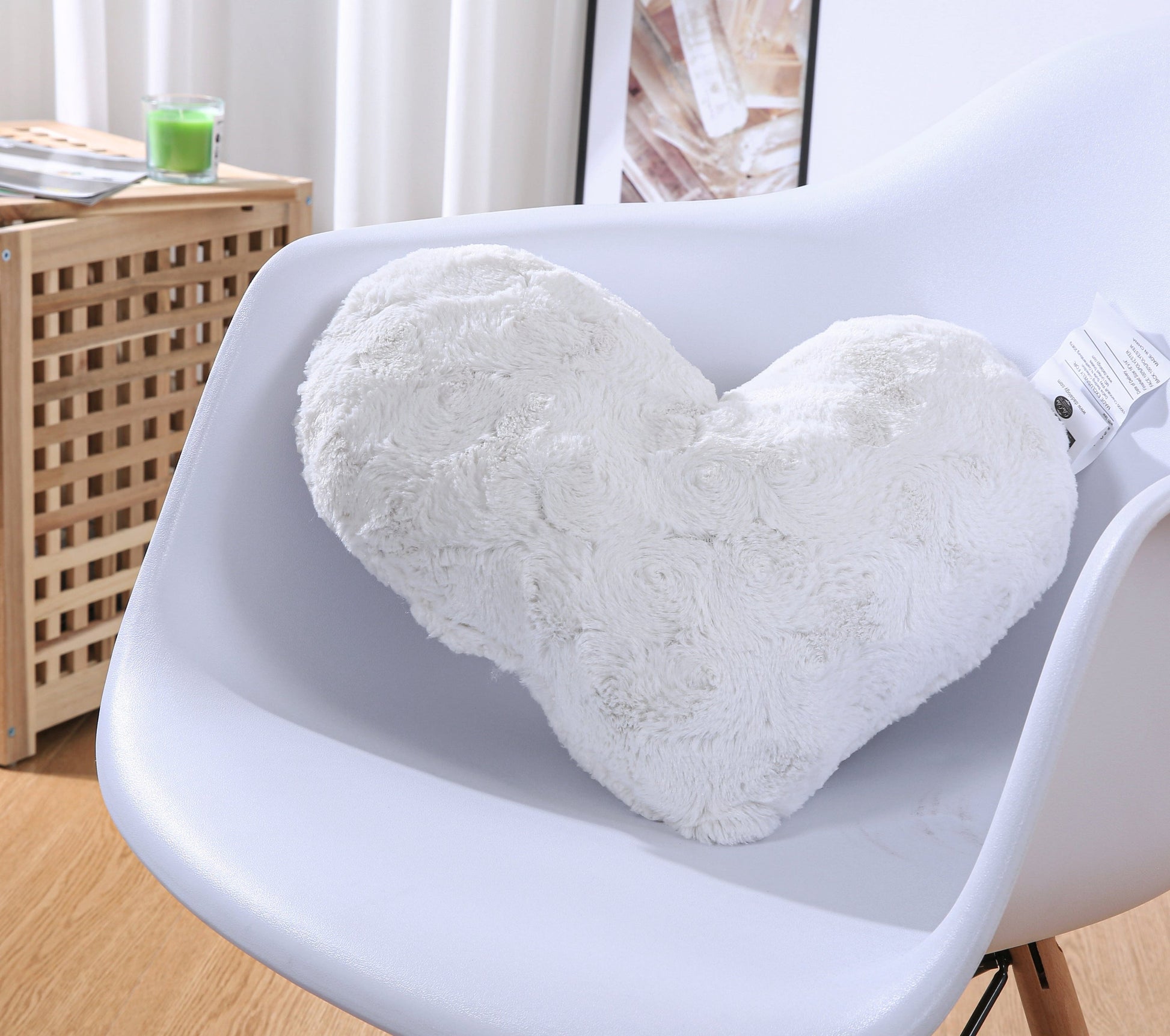 Heart pillow on chair as cozy accent